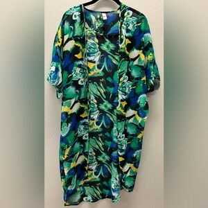 It’s - Large - Vibrant Floral Kimono Cover-Up